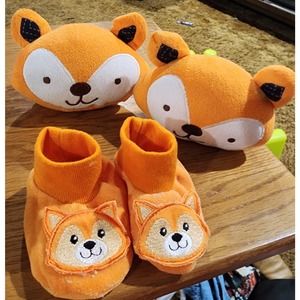 Zobo, Car Seat Baby Neck Cushions, Fox (2 pieces) With Coordinating Riding Socks